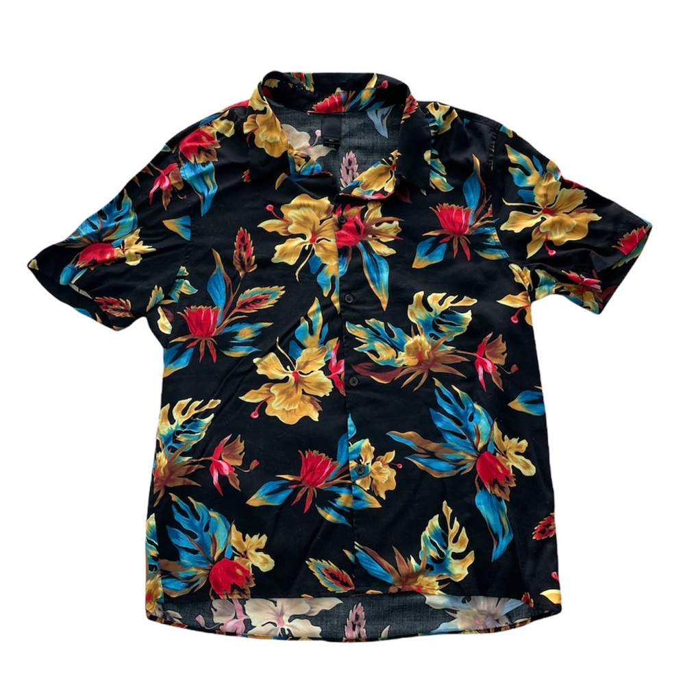H&M Men’s Button Down Short Sleeve Hawaiian Shirt | Size Large